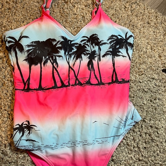 Other - Pink and blue one piece bathing suit size XXL